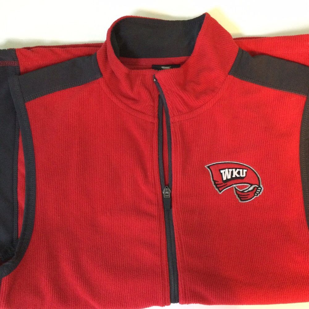 WKU‎ Hilltoppers Womens Corduroy Vest M Red/gray Full Zip